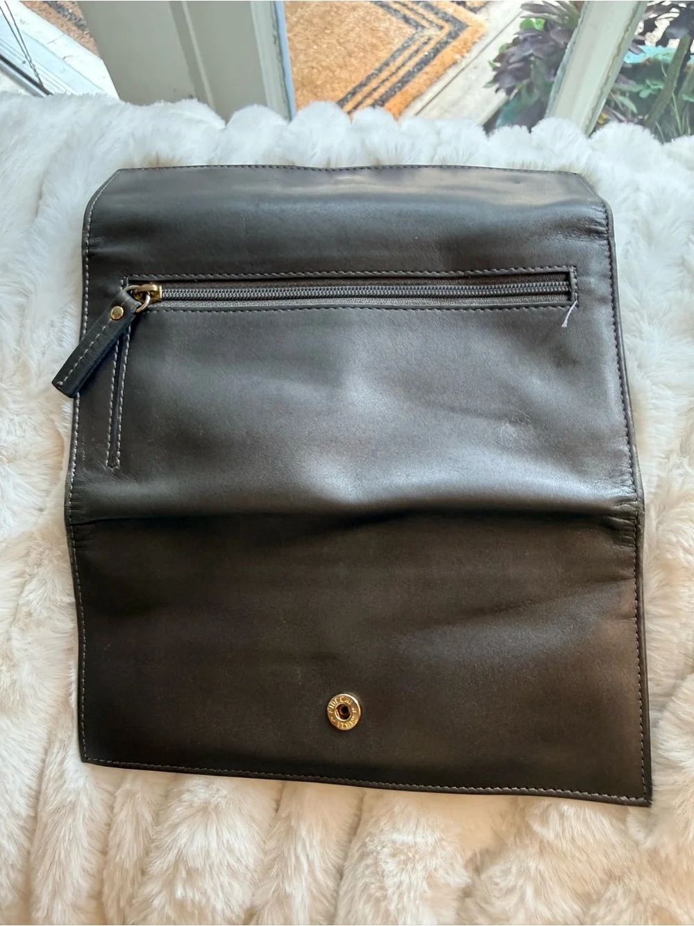 Tusk Leather Continental Wallet gray